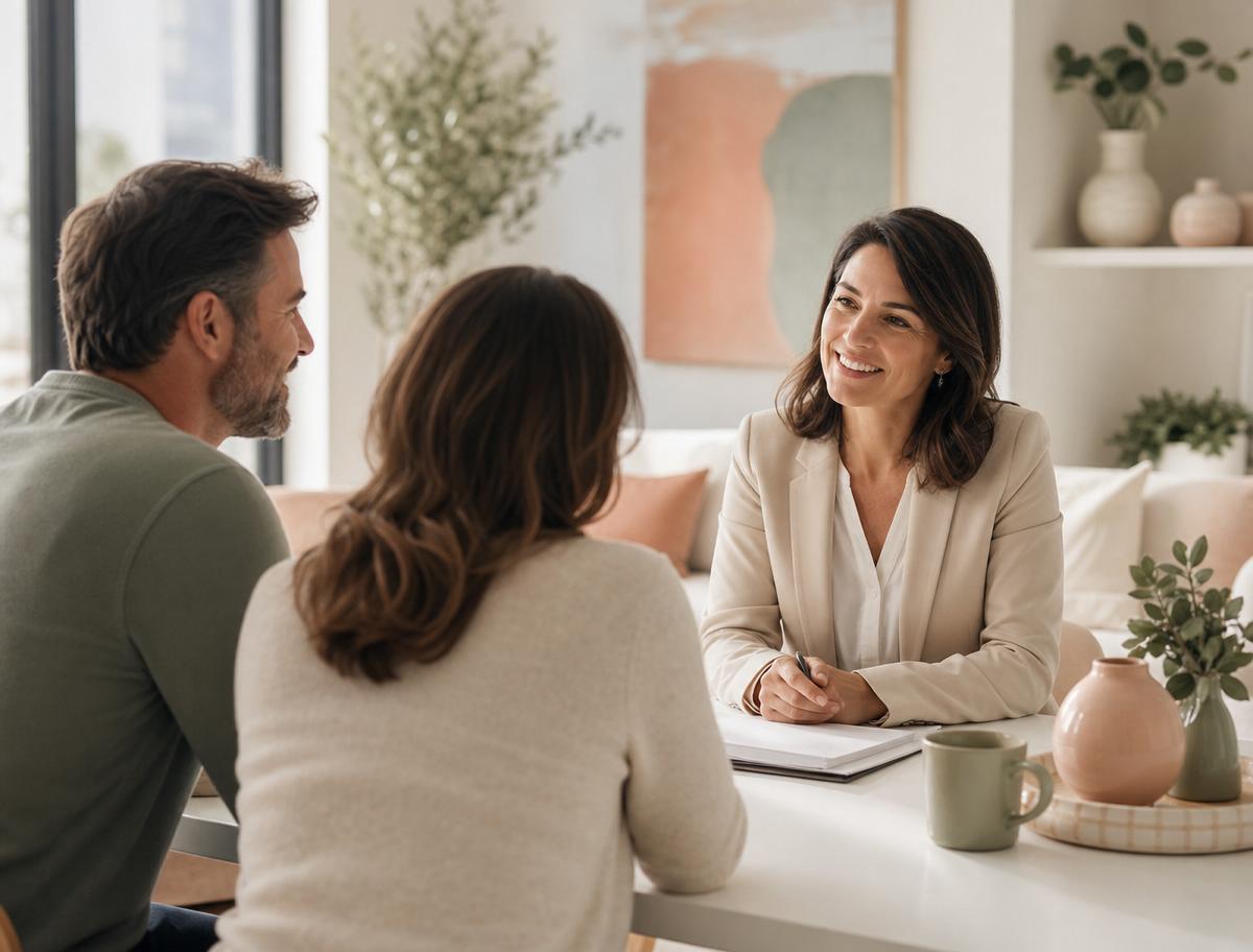 Professional insurance consultation with a couple